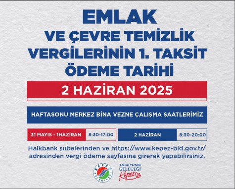 Haftasonu Merkez Bina Vezne Çalışma Saatlerimiz