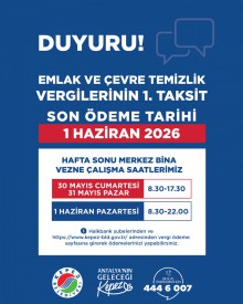 EMLAK VE ÇEVRE TEMİZLİK VERGİSİ DUYURU