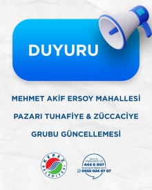 MehmetAkif Ersoy Mahallesi Pazarı Tuhafiye ve Züccaciye Grubu Güncelleme
