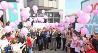 Kepez’de kanser farkındalığı için pembe balon uçurdular 