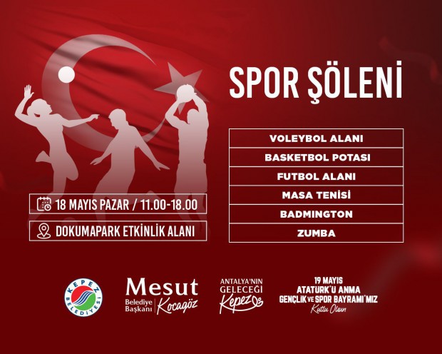 Kepez’de Gençlik ve Spor Bayramı, “Spor Şöleni” ile kutlanacak