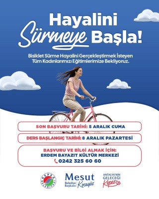 Kepez’de kadınlara özel bisiklet eğitimi