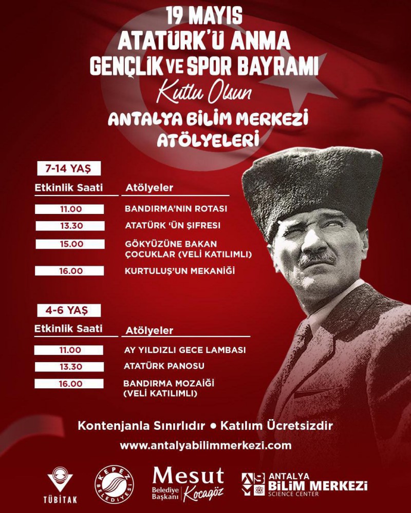 Kepez’de 19 Mayıs’a Özel Bilim Atölyeleri!