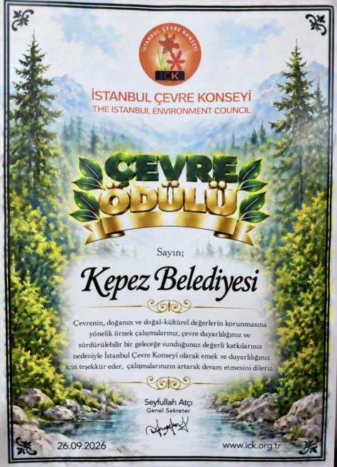 Başkan Kocagöz’ün çevre vizyonuna anlamlı ödül